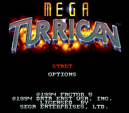 Заставка игры Mega Turrican